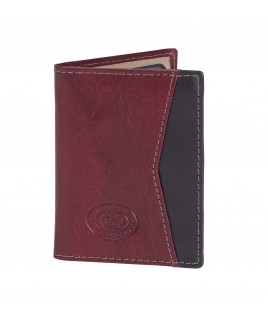 London Leathergoods 10 Leaf  Credit Card Case with Outer Pocket in Buffed Crumple Leather-non rfid-CLEARANCE!