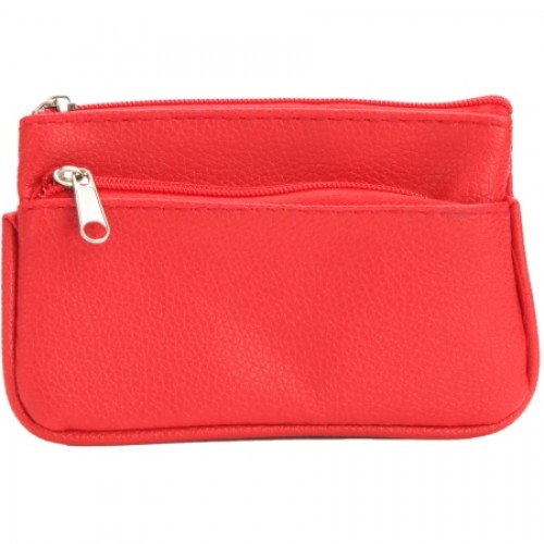 Leather Grain PU 4 Zips & Keyring Purse - BARGAIN PRICE 