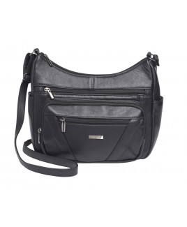 Lorenz Sheep Nappa Top Zip Bag with Back Zip & 3 Front Zips