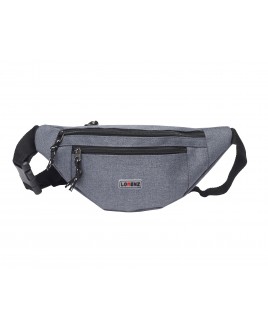 Lorenz  "3D" Polyester Unisex Slim Bumbag with 3 Zips