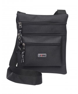 Lorenz  "3D" Polyester Slim X-Body Bag with 4 Zips