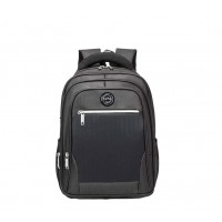 KaiTak Pinstripe Polyester Backpack with 4 Zips & Charging Port