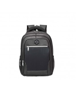 KaiTak Pinstripe Polyester Backpack with 4 Zips & Charging Port