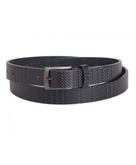 1" Milano Woven Print PU Belt with Brushed Nickel Buckle