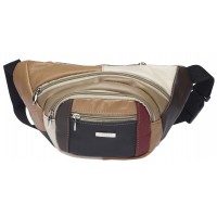 Lorenz Cow Hide Multi "Rounded" Bumbag with 4 Zips