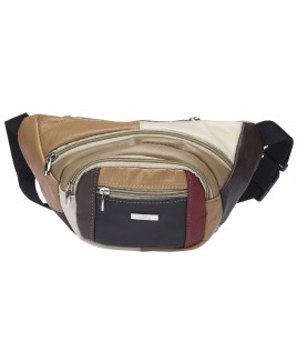 Lorenz Cow Hide Multi "Rounded" Bumbag with 4 Zips