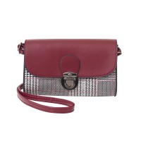 Tartan Pattern X-Body Fashion Bag with Contrast Flap & Push Lock Fasten- CLEARANCE!