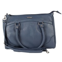 Lorenz Leather Grain PU Top Zip Handbag with Front Zip & Adjustable/Detachable Shoulder Strap- CLEARANCE!