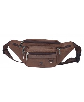 Lorenz Gents/Unisex Two-Tone PU Bumbag with 6 Zips