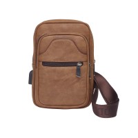 Lorenz Gents/Unisex Two-Tone PU Compact X-Body Backback with 4 Zips & Charging Port