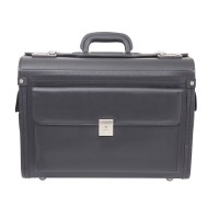 PVC Pilot Case with Front Flap Pocket & Side Pocket