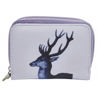 Medium Zip Round Purse with Front Wallet Section with Wildlife Printing