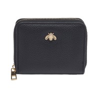 Zip Round Compact Purse with Bee Motif