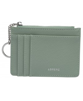 Lorenz Slim PU Credit Card Case with Multple Credit Card Slots & Top Zip